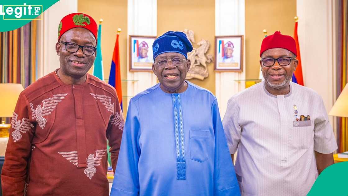 President Bola Ahmed Tinubu receives the Governor of Anambra State, Prof. Chukwuma Soludo, and businessman Sir Emeka Offor at the Presidential Villa, Abuja. President Bola Ahmed Tinubu receives the Governor of Anambra State, Prof. Chukwuma Soludo, and businessman Sir Emeka Offor at the Presidential Villa, Abuja.