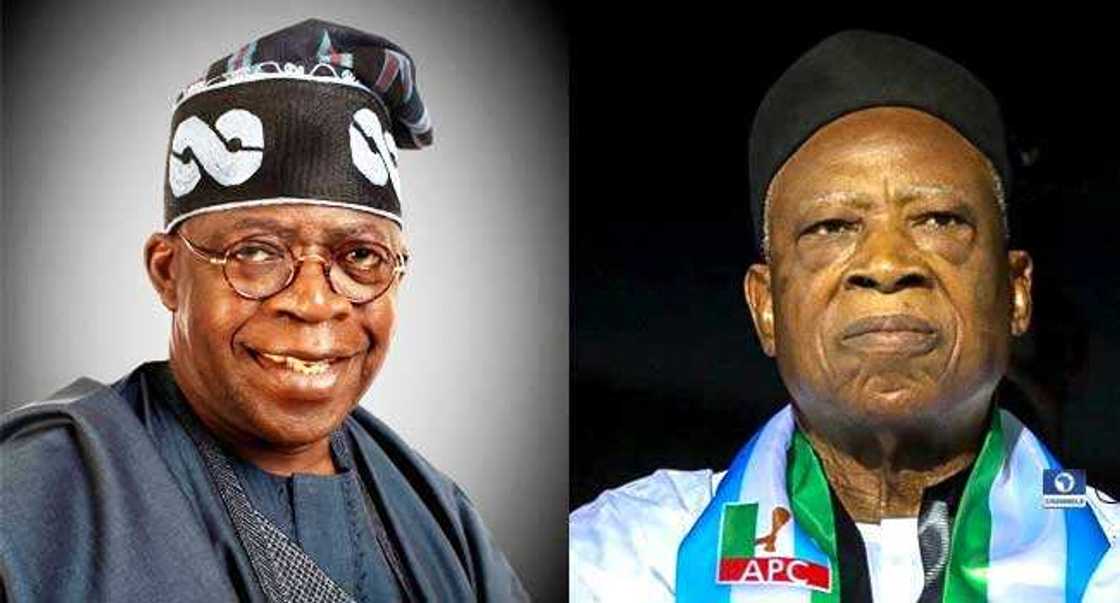 Bola Tinubu da Abdullahi Adamu. Bola Tinubu da Abdullahi Adamu.
