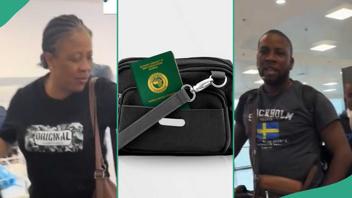 Nigerian's reaction after his wife tore his passport. Nigerian's reaction after his wife tore his passport.