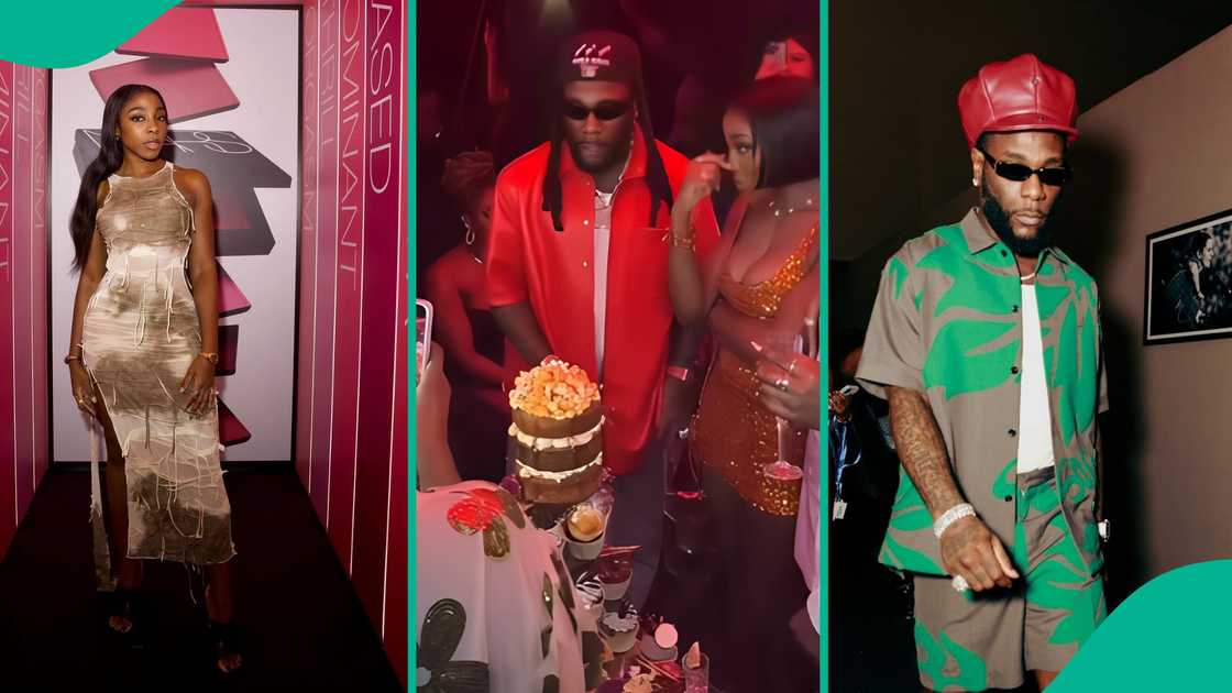 Burna Boy gives speech at sister's birthday.