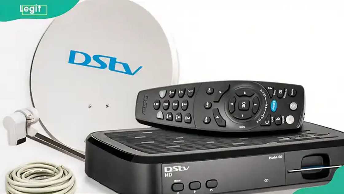 A DStv decoder and a dish A DStv decoder and a dish