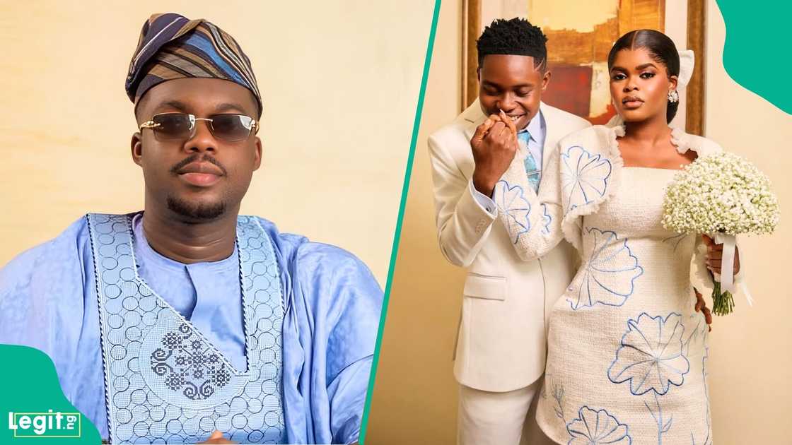 Cute Abiola explains why attending Peller's white wedding is important to him as he arrives at the venue early