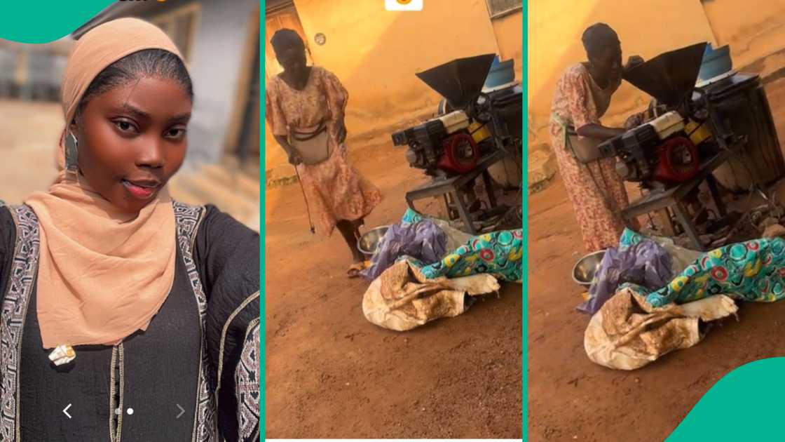 Lady sees old woman praying very hard. Lady sees old woman praying very hard.