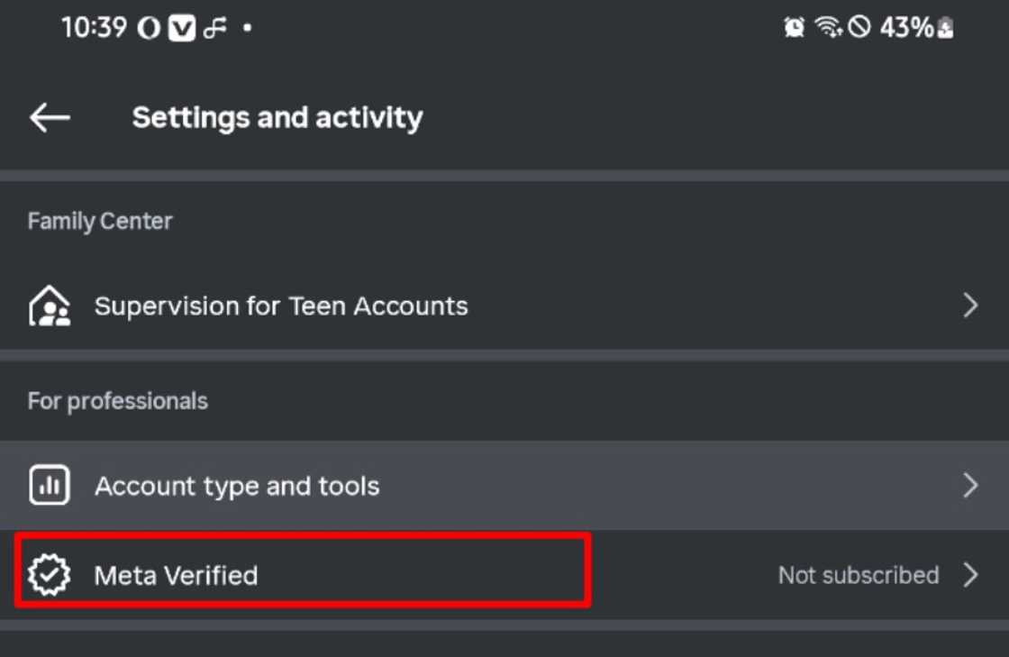 Meta verification process Meta verification process