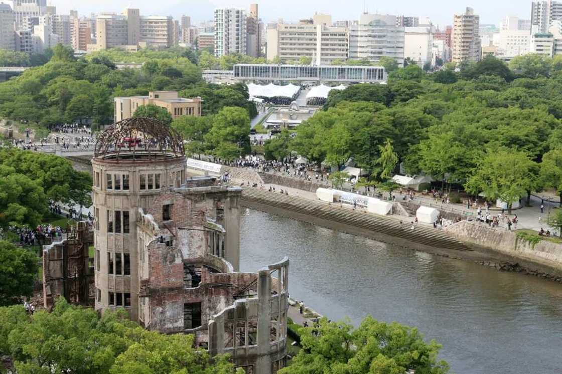 More than a dozen leaders from various religions with roots in Asia gathered at the Peace Park in the western Japanese city More than a dozen leaders from various religions with roots in Asia gathered at the Peace Park in the western Japanese city