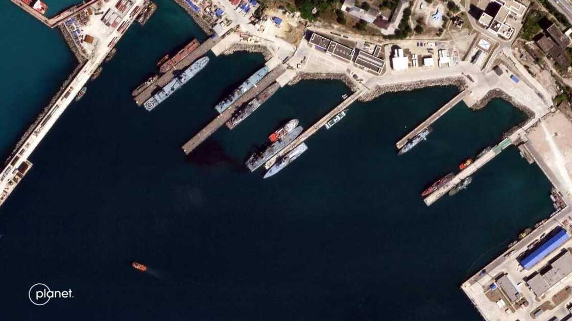 Ukraine has in turn targeted Russian oil and chemical supplies around the Kerch Strait, which links to the Sea of Azov Ukraine has in turn targeted Russian oil and chemical supplies around the Kerch Strait, which links to the Sea of Azov