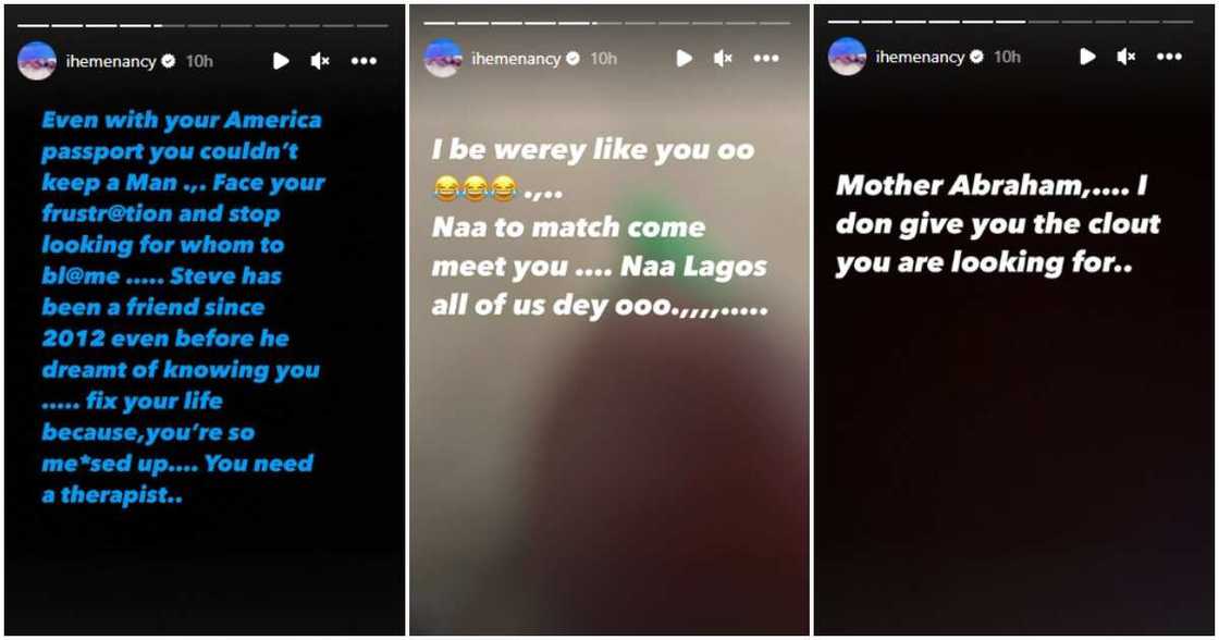 Actress Iheme Nancy replies Sandra Iheuwa. Actress Iheme Nancy replies Sandra Iheuwa.