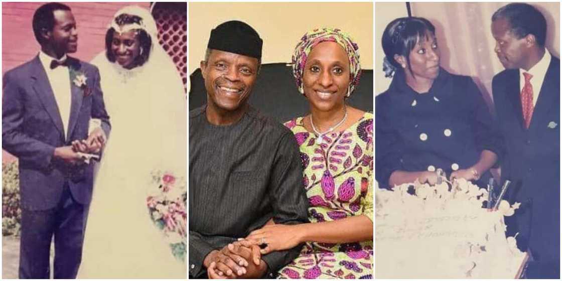 Nigerians react to emerging old wedding photos of VP Osinbajo and wife as they celebrate 32nd wedding anniversary Nigerians react to emerging old wedding photos of VP Osinbajo and wife as they celebrate 32nd wedding anniversary