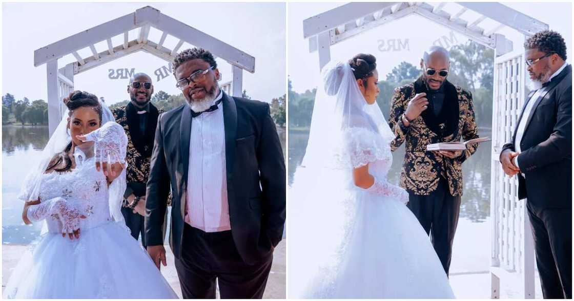 2baba officiates wedding as the priest. 2baba officiates wedding as the priest.