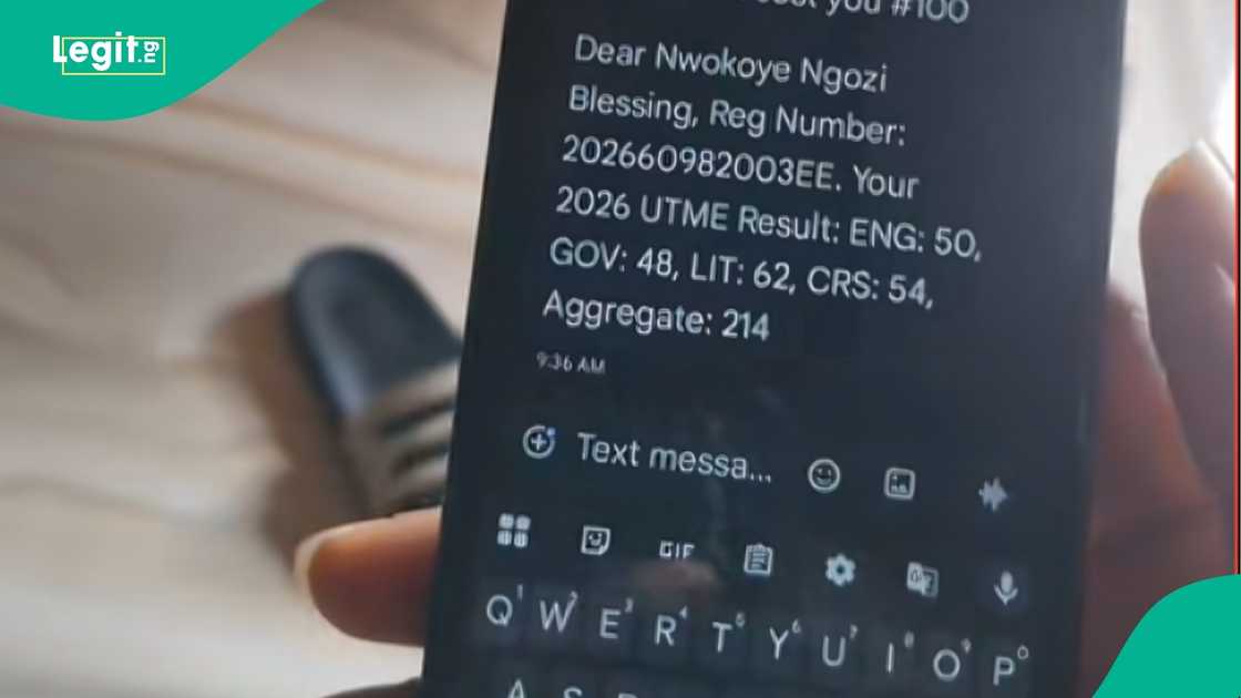 Nigerian student celebrates JAMB 2026 result of 214 as her brother pranks her during result checking, capturing her emotional reaction. Nigerian student celebrates JAMB 2026 result of 214 as her brother pranks her during result checking, capturing her emotional reaction.