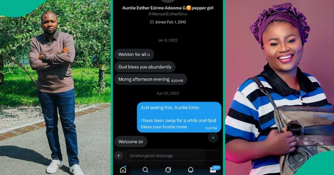Nigerian man shares the chat he had with Aunty Esther before her death. Nigerian man shares the chat he had with Aunty Esther before her death.