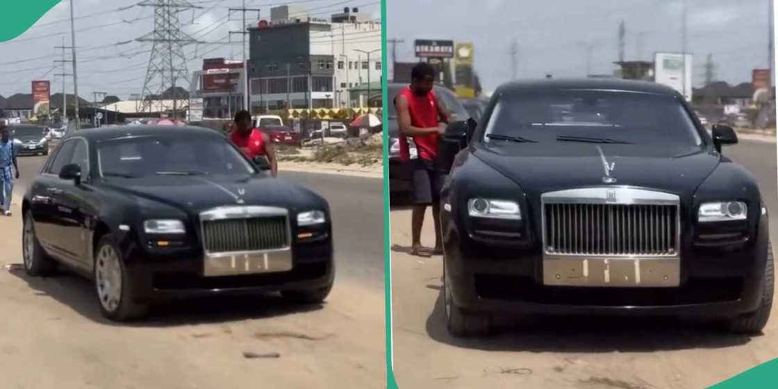 Rolls Royce seen by the roadside. Rolls Royce seen by the roadside.
