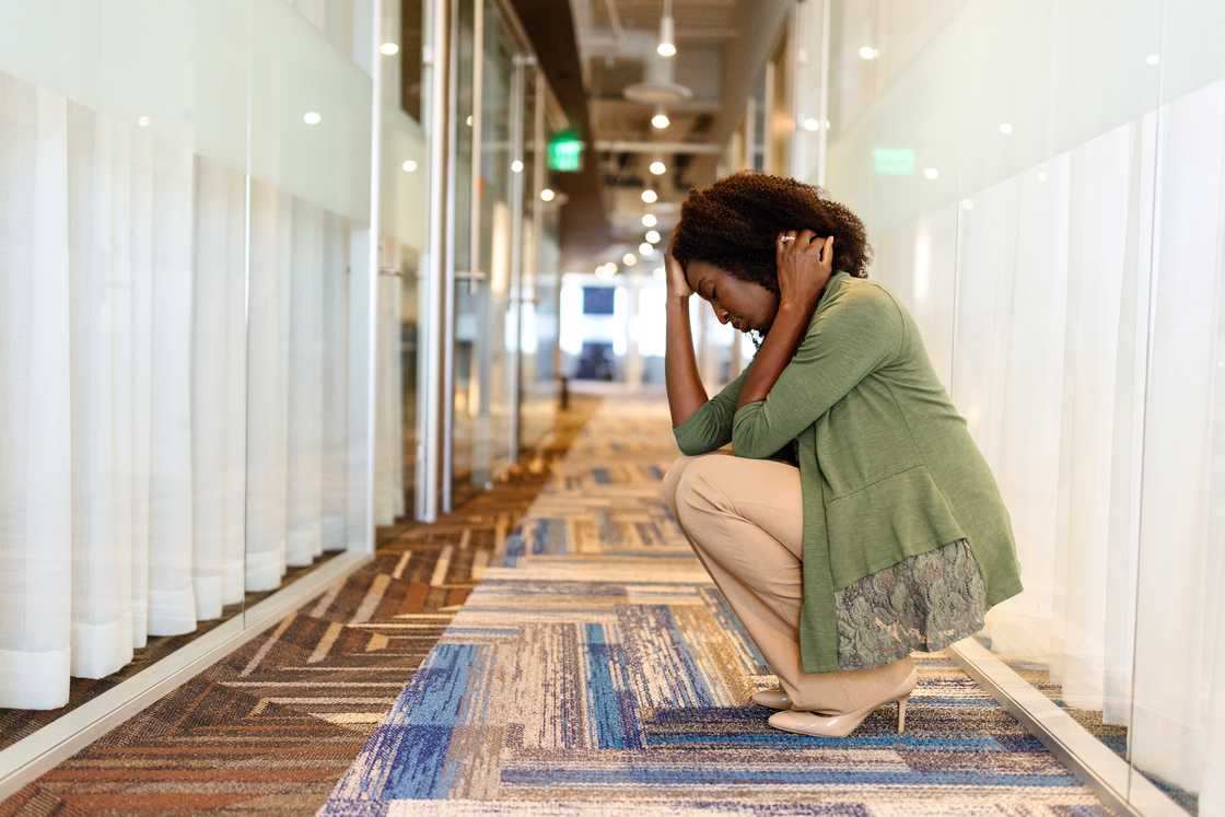 Stresed woman at work