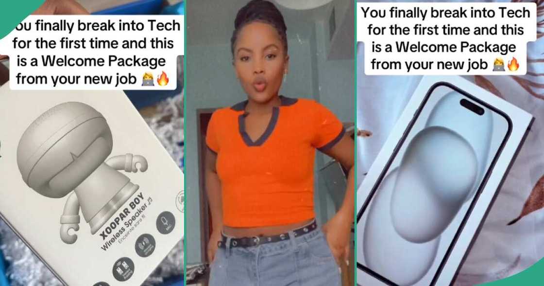 Reactions as lady shows welcome package her new company gave her Reactions as lady shows welcome package her new company gave her