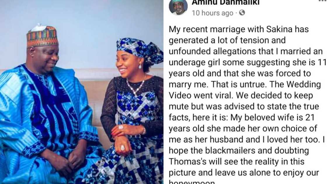 Amina Danmaliki says wife is not 11 years old Amina Danmaliki says wife is not 11 years old
