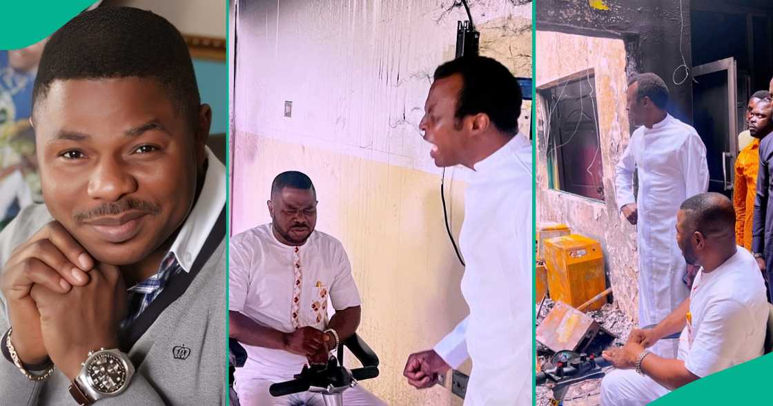 Gospel singer Yinka Ayefele releases emotional song after fire incident.