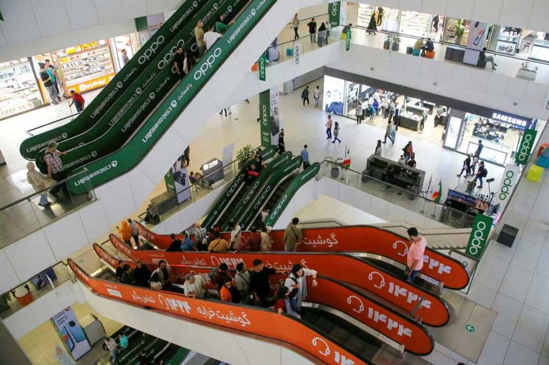 A shopping mall in Tehran: there are plenty of phone shops in Iran, but Apple does not have an official presence in the country