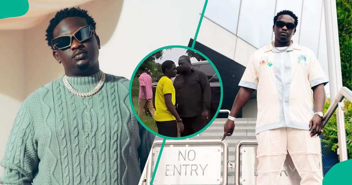 Wande Coal at his son's school in Ipaja.