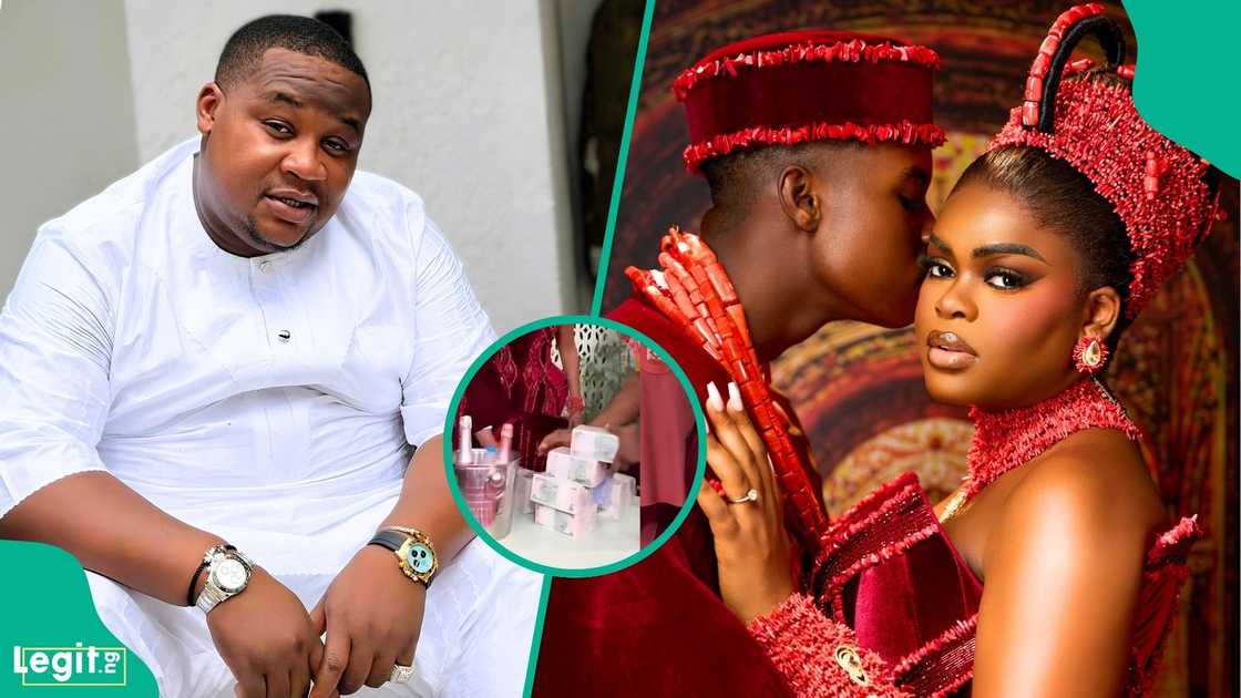 Cubana Chief Priest attended Peller and Jarvis' wedding with his wife and presented the newlyweds with bundles of cash Cubana Chief Priest attended Peller and Jarvis' wedding with his wife and presented the newlyweds with bundles of cash