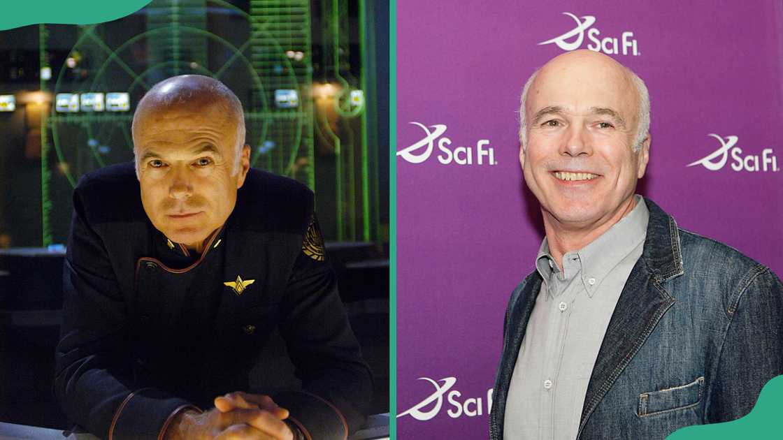 Michael Hogan captured in his Battlestar Galactica uniform. Michael at the SCI FI Channel Upfronts Michael Hogan captured in his Battlestar Galactica uniform. Michael at the SCI FI Channel Upfronts