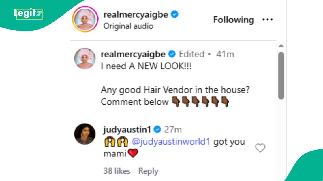Judy Austin responds to Mercy Aigbe’s call for hair vendors