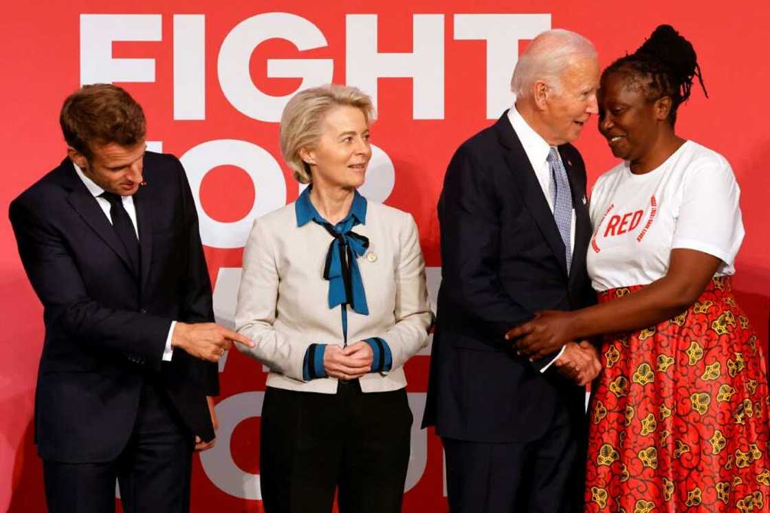 President Joe Biden (2R) emphasized US leadership in funding solutions for global problems President Joe Biden (2R) emphasized US leadership in funding solutions for global problems