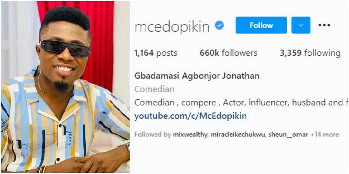 Comedian MC Edopikin Finally Gets the Blue Tick on Instagram, Fans, Colleagues Congratulate Him Comedian MC Edopikin Finally Gets the Blue Tick on Instagram, Fans, Colleagues Congratulate Him