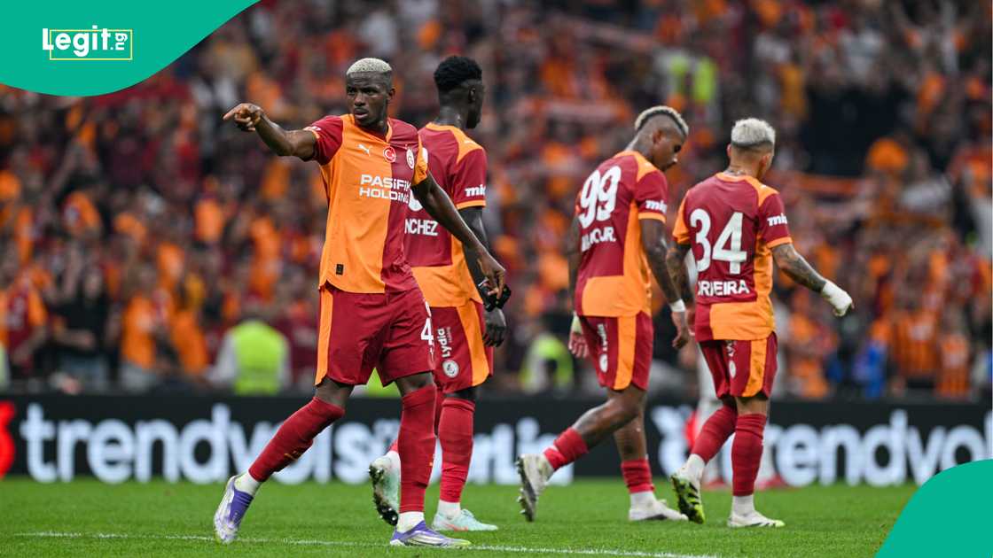 Victor Osimhen, Lucas Torreira, Davison Sanchez, Galatasaray, Rams Park, Rizespor, Istanbul. Victor Osimhen, Lucas Torreira, Davison Sanchez, Galatasaray, Rams Park, Rizespor, Istanbul.
