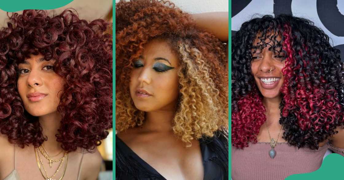 Coloured curls with mono-toned and two-tone shades. Coloured curls with mono-toned and two-tone shades.
