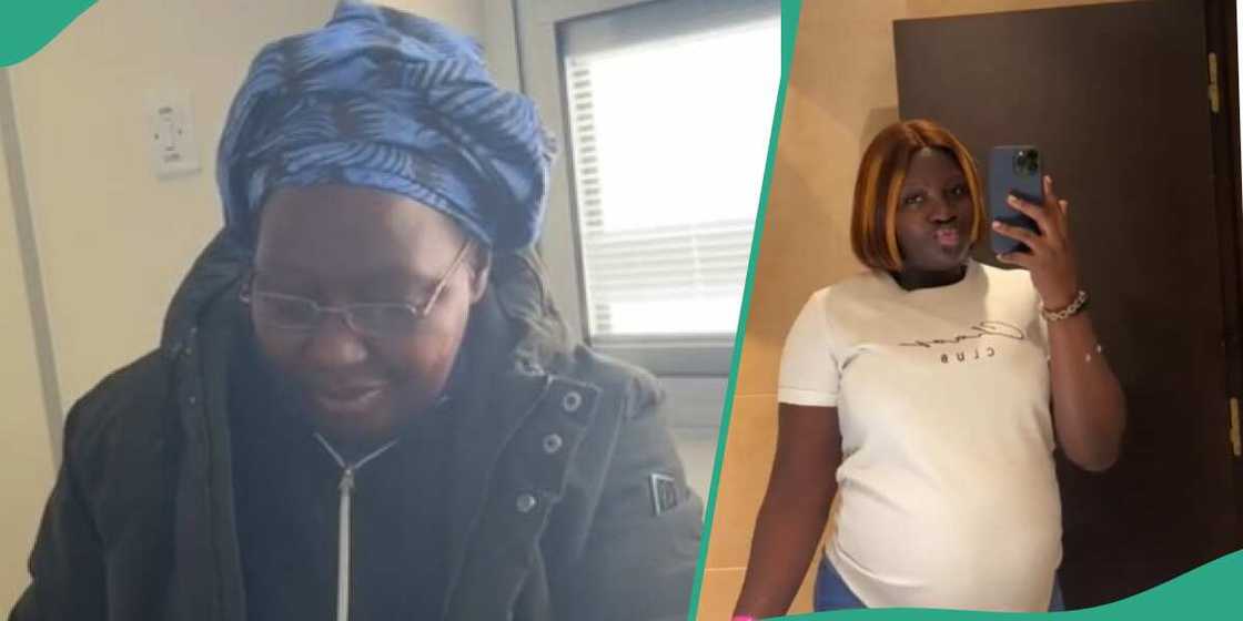 Nigerian mother excited about her grandchild Nigerian mother excited about her grandchild