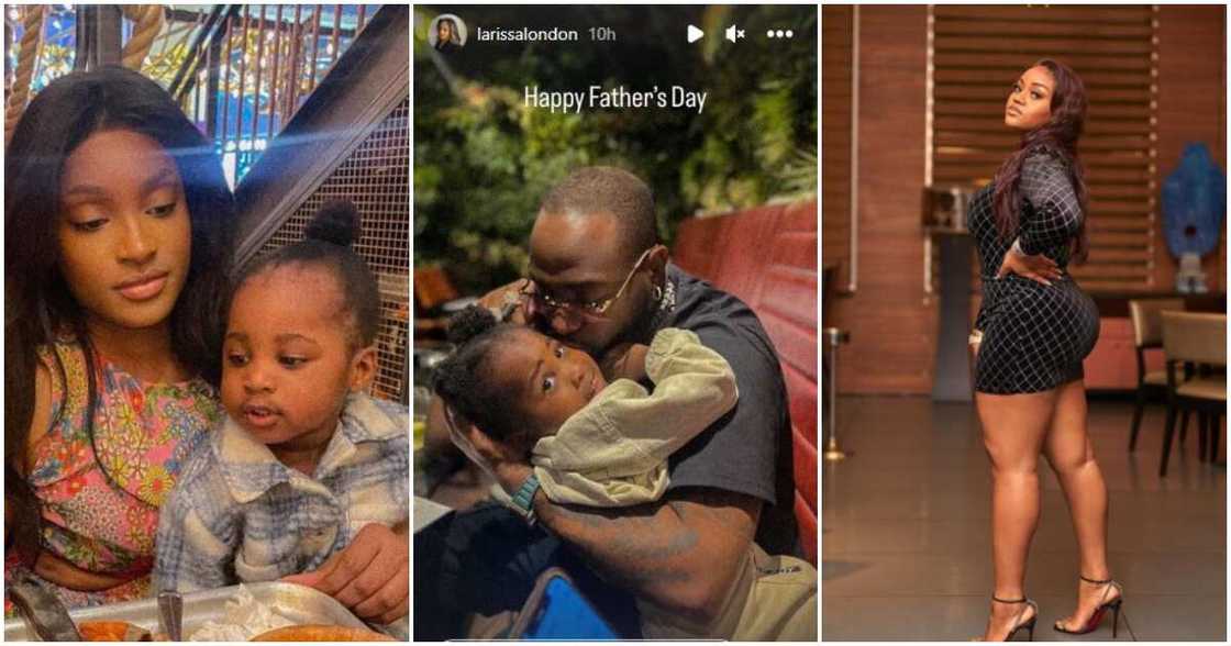 Photos of Davido, Larissa London, Dawson and Chioma