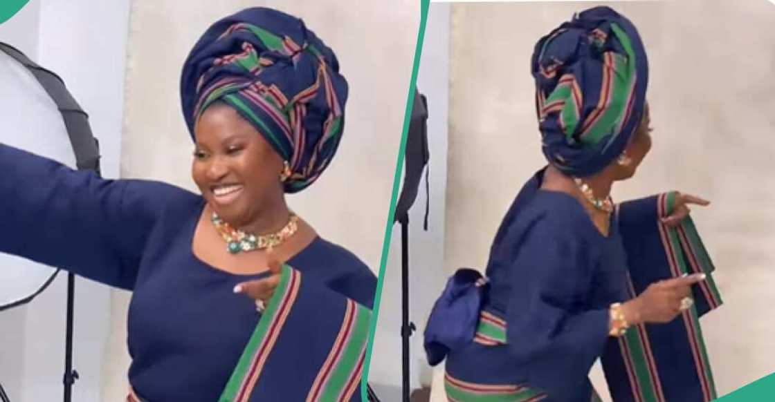 60-year-old woman rocks aso-oke