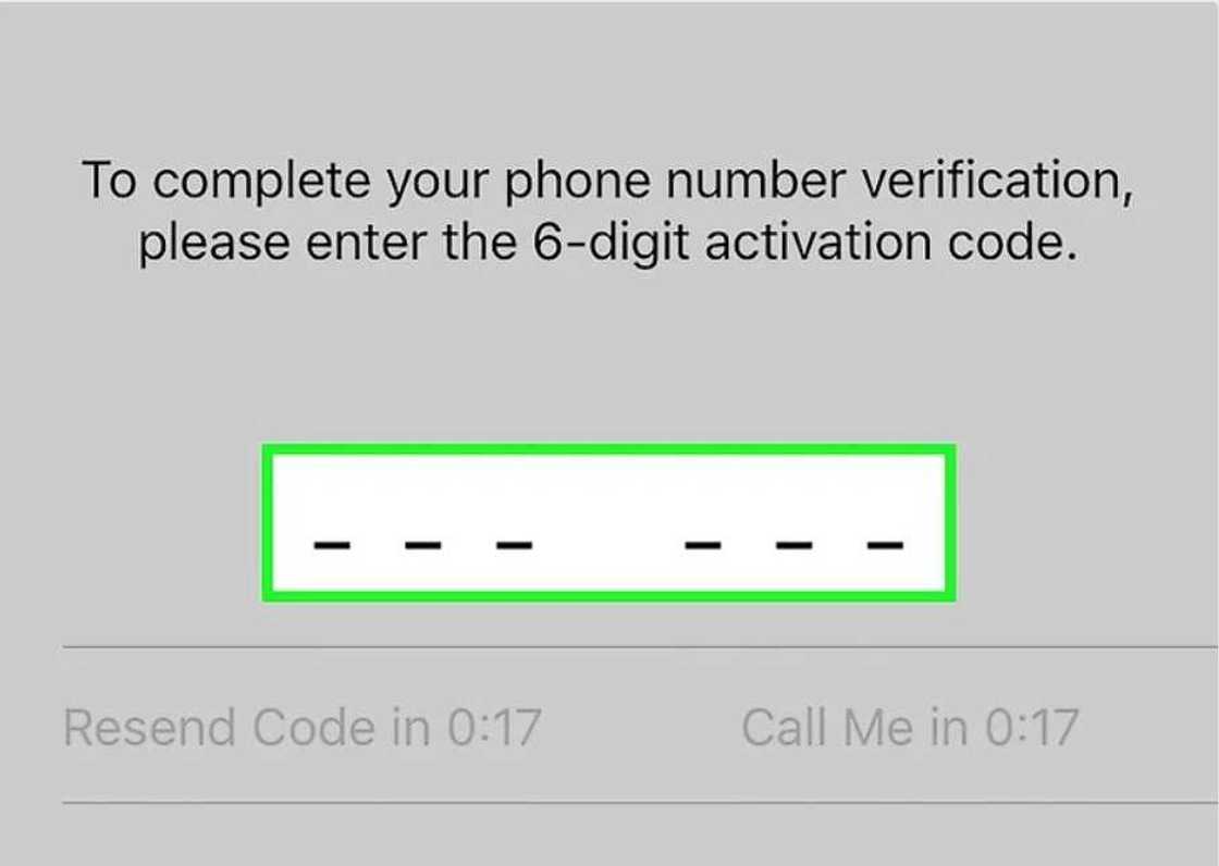Enter the confirmation code Enter the confirmation code