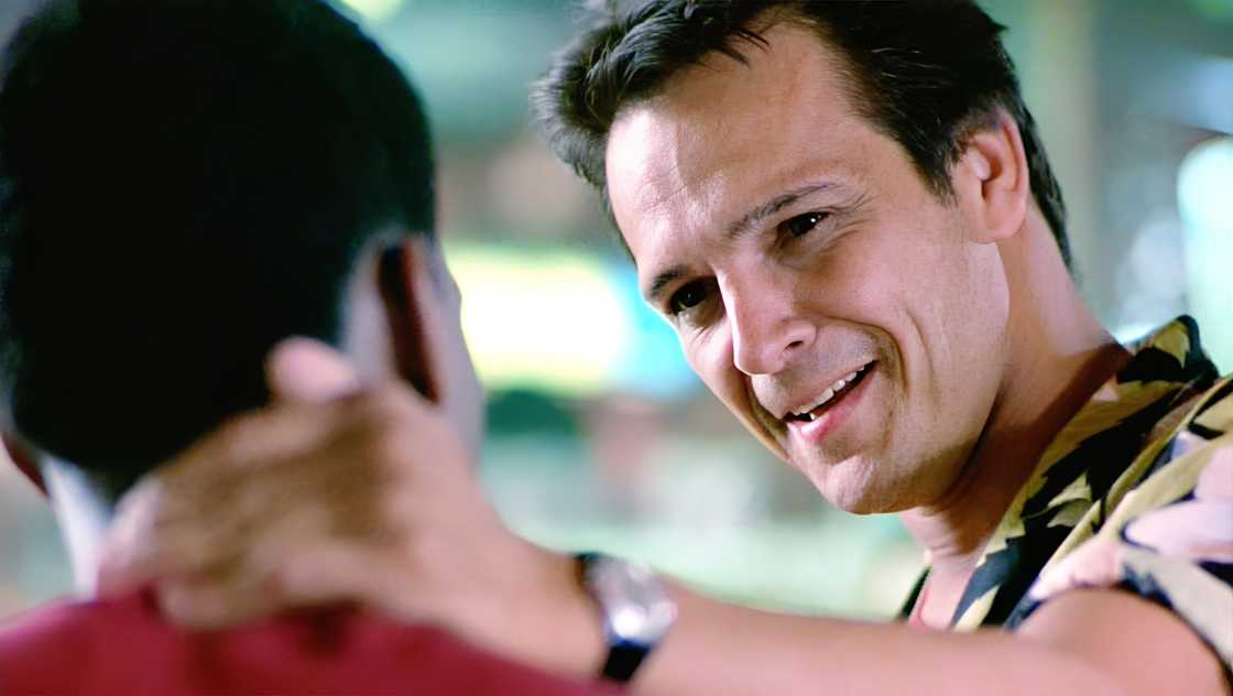 James Russo holds Eddie Murphy as Mikey Tandino James Russo holds Eddie Murphy as Mikey Tandino