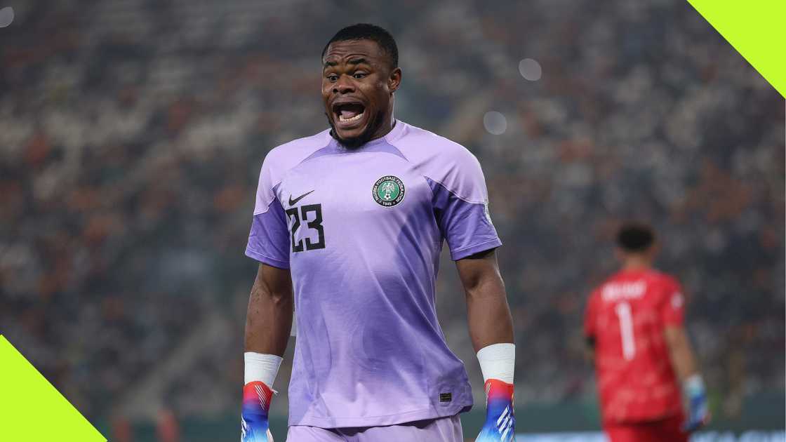 Stanley Nwabali in action for Nigeria