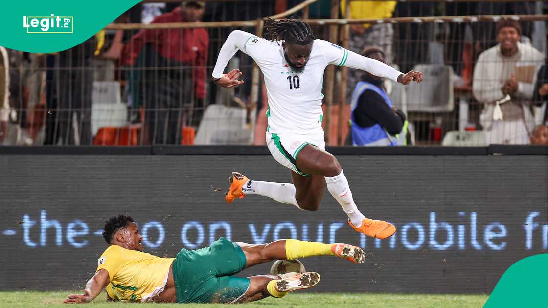 Tolu Arokodare, Siyabonga Ngezana, Super Eagles, Nigeria, South Africa. Tolu Arokodare, Siyabonga Ngezana, Super Eagles, Nigeria, South Africa.