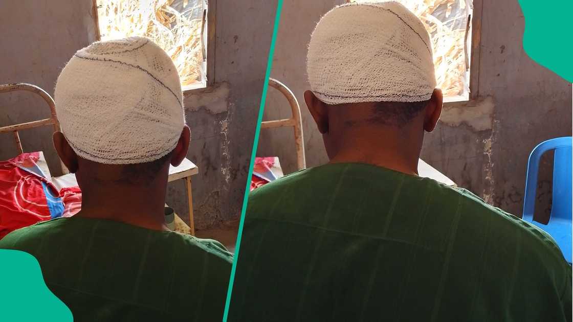 Victim of machete assault in Adamawa at health care center.