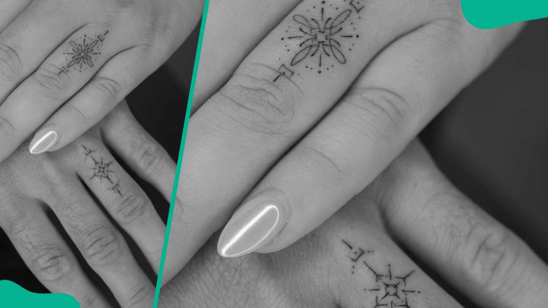 Star wedding ring tattoo