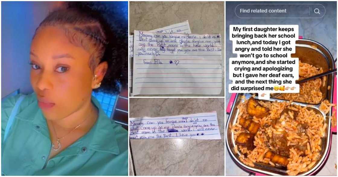 Ella, Jenny, school lunch, handwritten notes Ella, Jenny, school lunch, handwritten notes