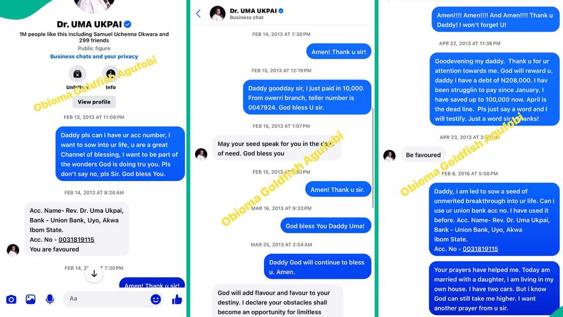 Man releases his chats with Uma Ukpai as he mourns cleric's death Man releases his chats with Uma Ukpai as he mourns cleric's death