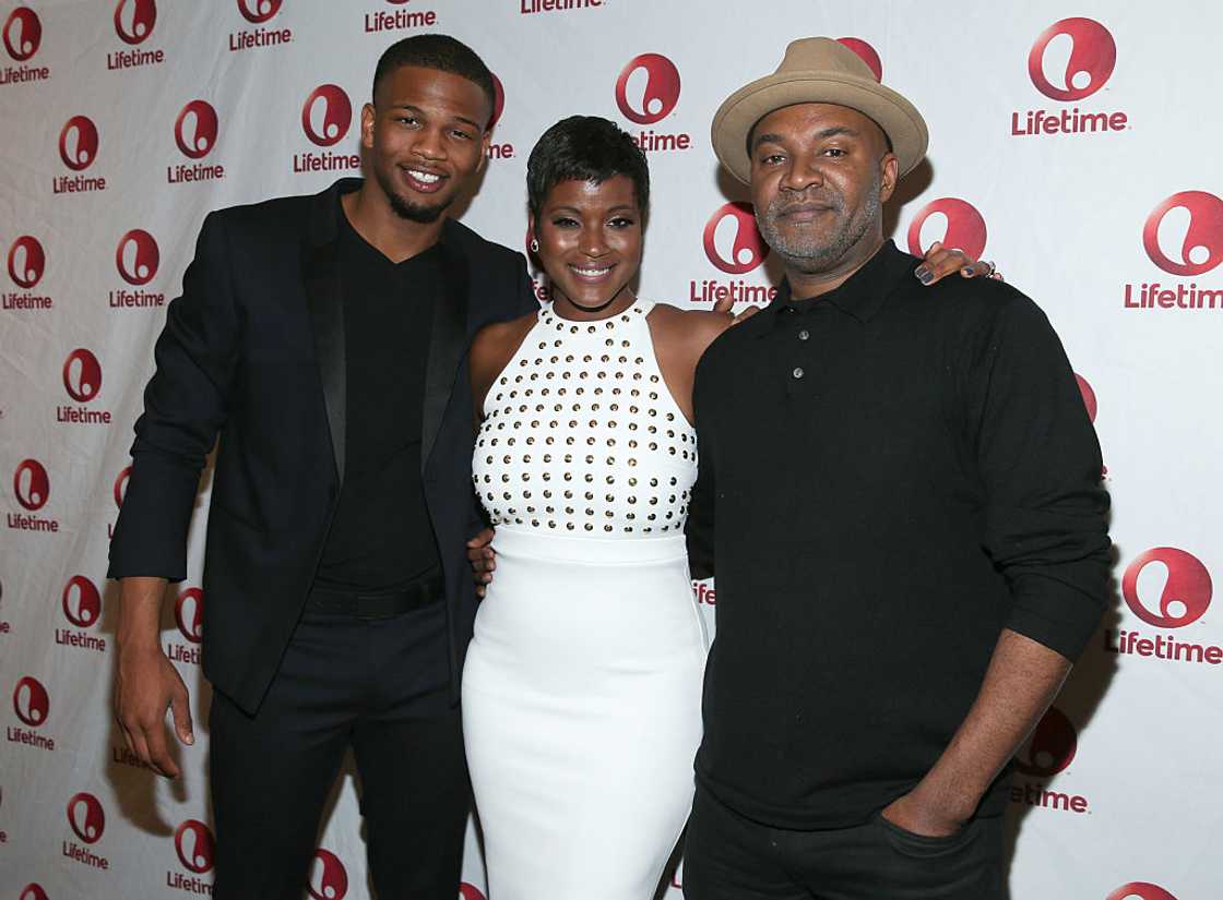 Daniel Bellomy, Cassandra Freeman and Nelson George at the premiere screening of Lifetime's 'The Real MVP: The Wanda Durant Story'