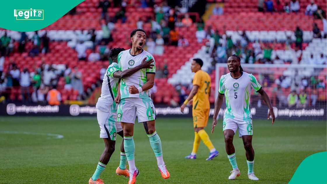 Femi Azeez celebrating his goal for Nigeria in the Unity Cup 2026 semi final against Zimbabwe. Photo by Maynard Manyowa