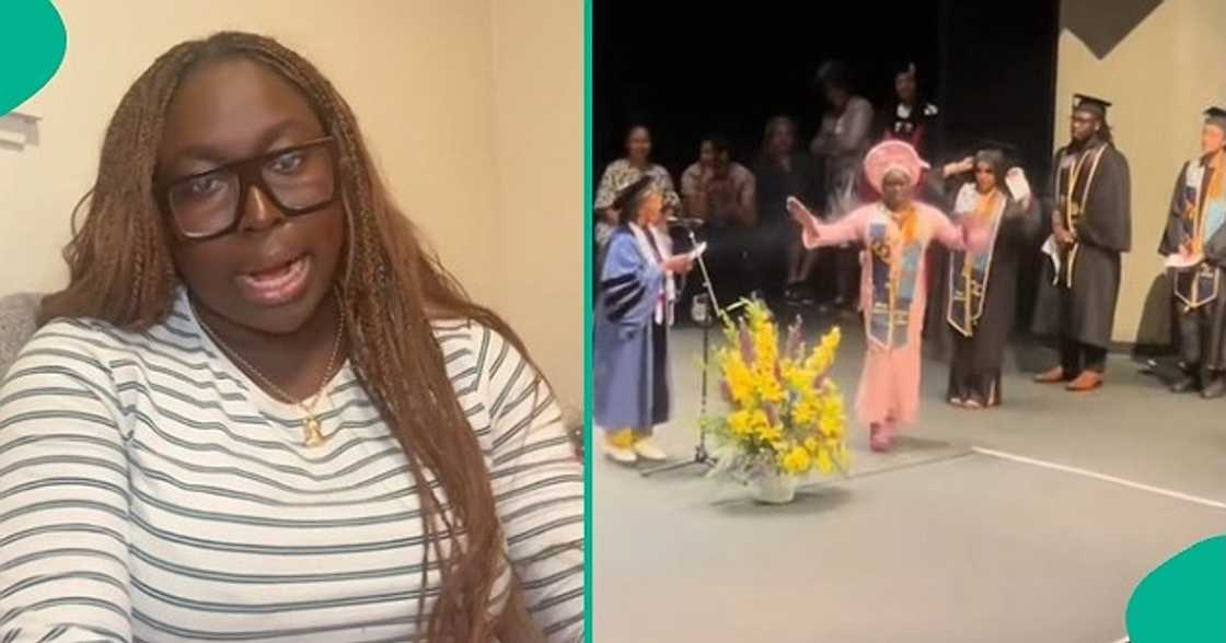 Lady schooling overseas goes viral after wearing Yoruba outfit to her school's graduation.