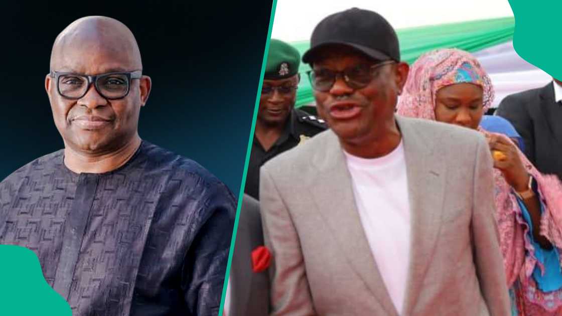 Video shows Wike calling older Fayose “dear younger brother,” prompting reactions from Nigerians online.