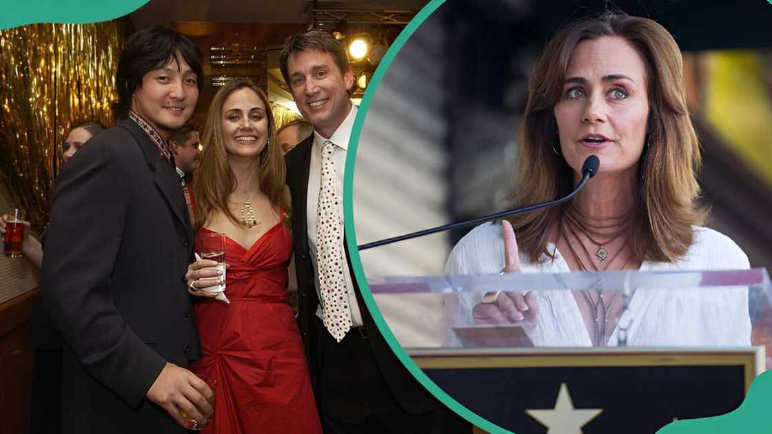 Seung Chung, Diane Farr, and Cam Neely during the Cam Neely Foundation for Cancer (L-R). Actress Diane Farr during 'Hugh Laurie honoured with Star on the Hollywood Walk of Fame' (R)