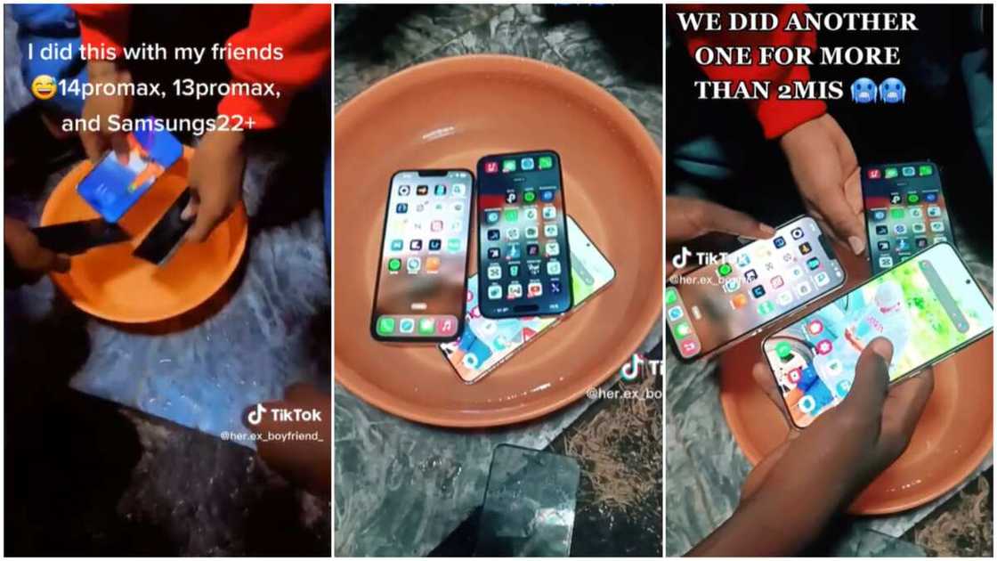 iPhone Pro Max and Samsung/men tested water resistance. iPhone Pro Max and Samsung/men tested water resistance.