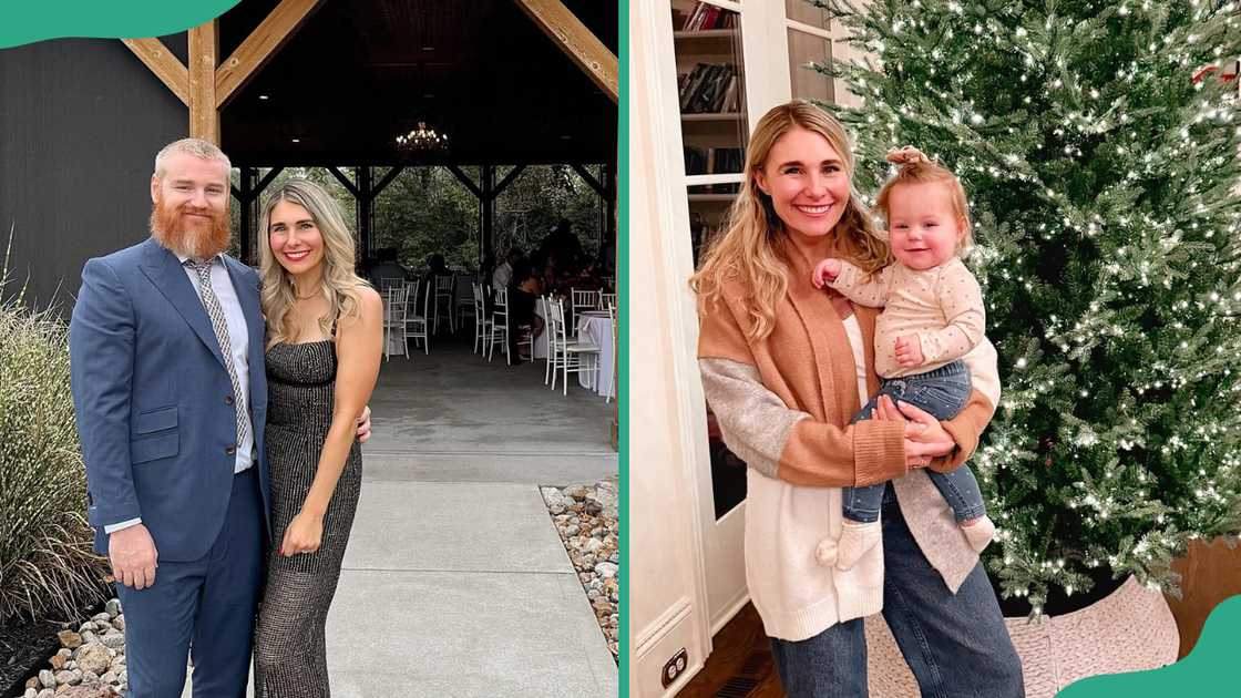Amanda Hornick and her husband, Wes Bergmann. The yoga instructor carries her daughter Amanda Hornick and her husband, Wes Bergmann. The yoga instructor carries her daughter