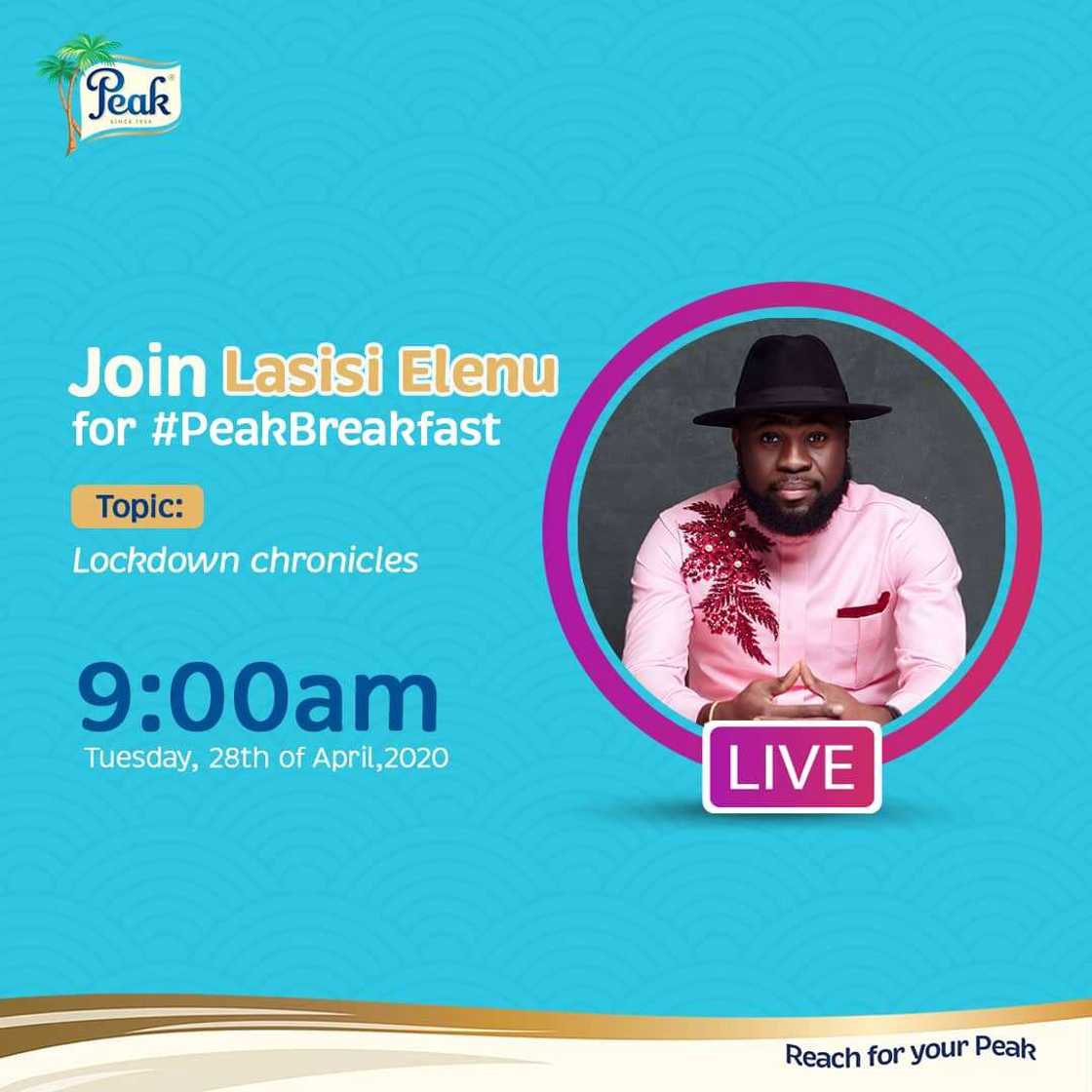 PeakBreakfast table talk: Lasisi, Tomike, others ‘edu-tain’ Nigerians on lockdown chronicles PeakBreakfast table talk: Lasisi, Tomike, others ‘edu-tain’ Nigerians on lockdown chronicles