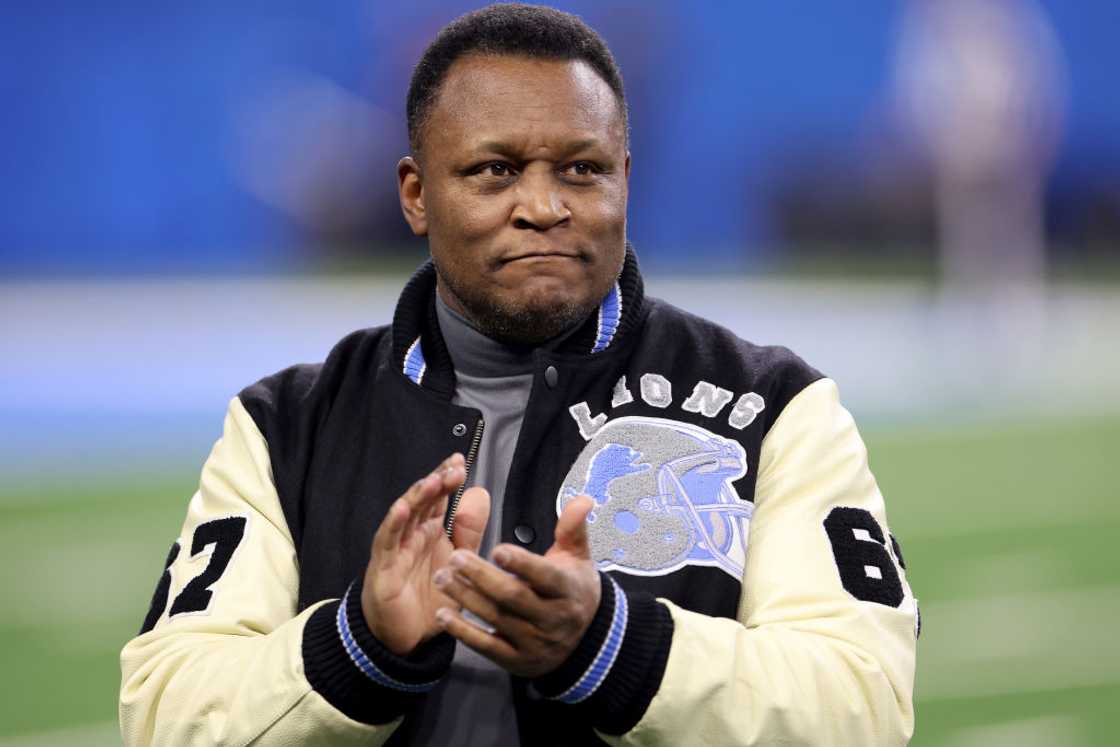 Barry Sanders at Ford Field in Detroit, Michigan.