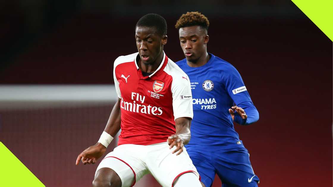 Joseph Olowu during a match for Arsenal